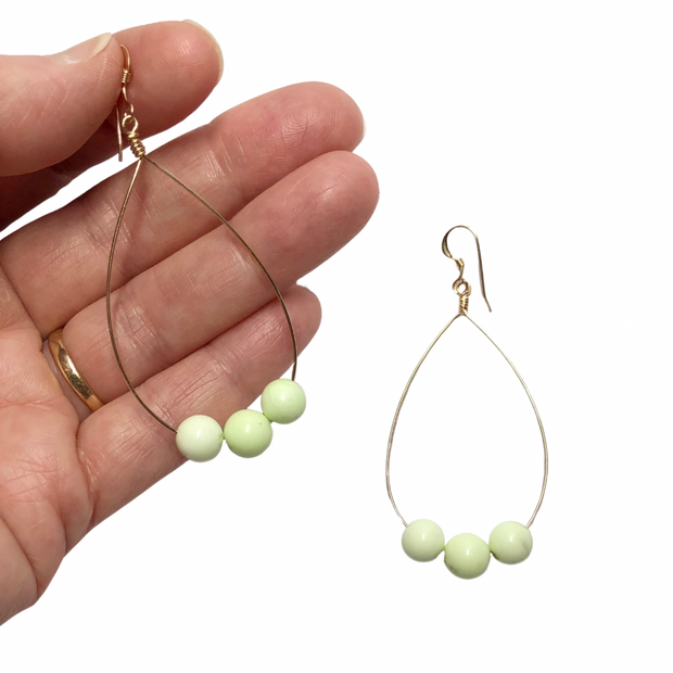 Citron Magnesite Teardrop Earrings