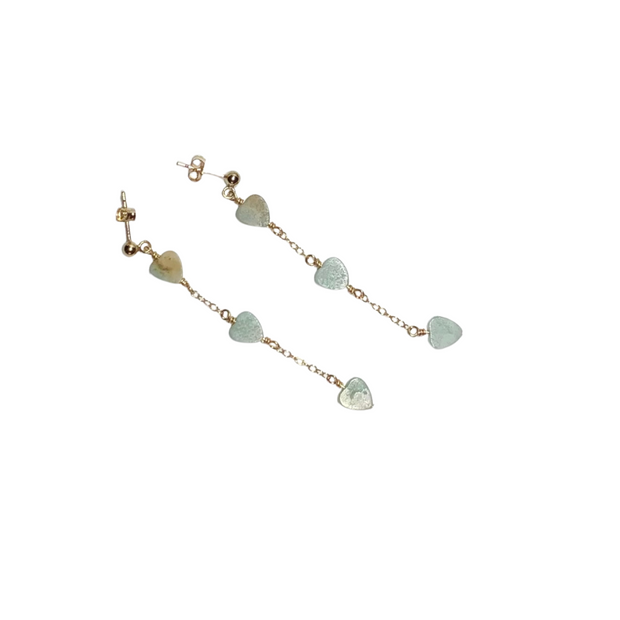 Amazonite Heart Earrings