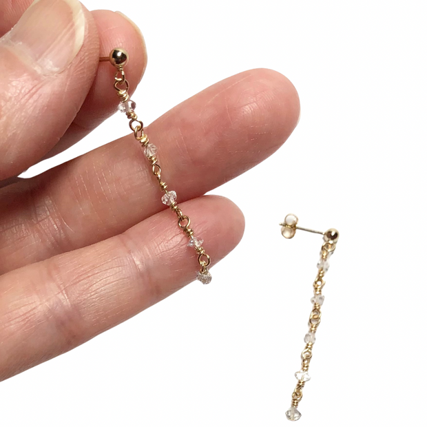 Hanging Herkimer Diamond Earrings