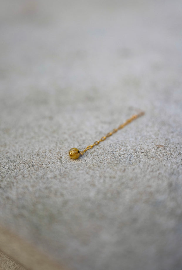 Rutile Golden Stud Earring