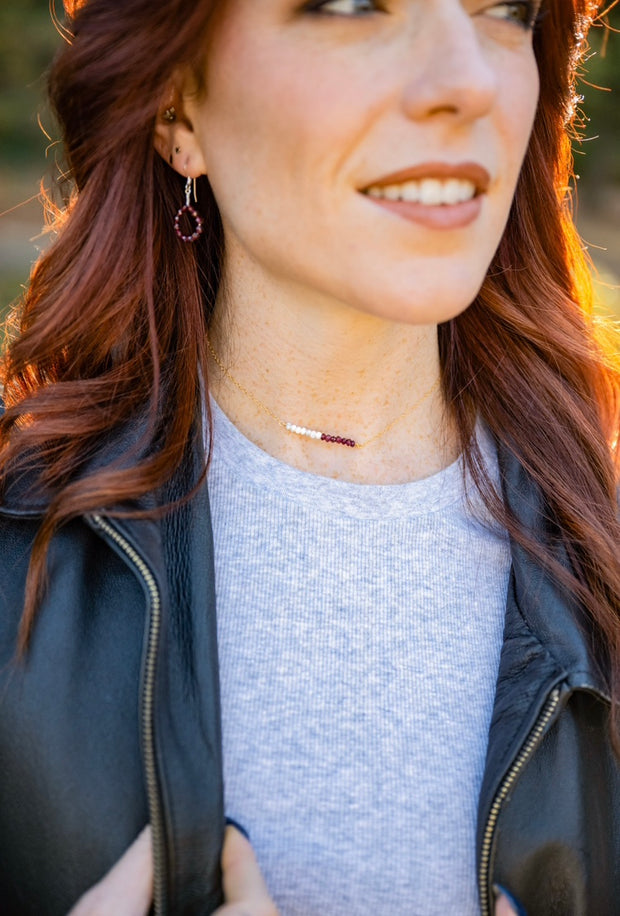 Garnet and Howlite Choker