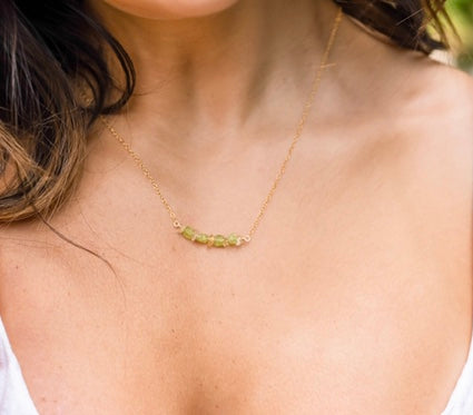 Citrine and Raw Peridot Necklace