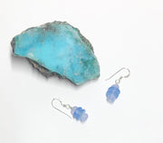 Blue and Lavender Glass Bead Earrings