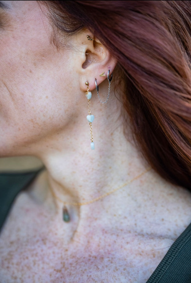 Amazonite Heart Earrings