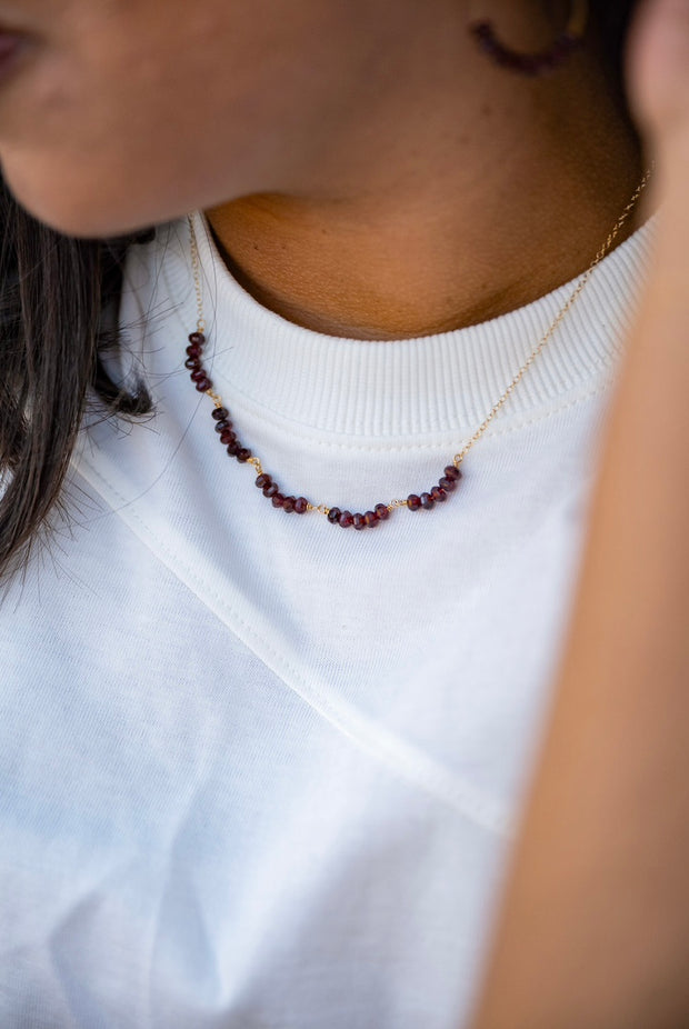 Garnet Lace Necklace