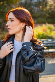 Garnet Circle Earring