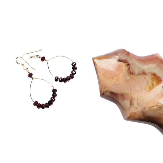 Garnet Floating Earrings