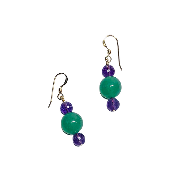 Aventurine and Amethyst Earrings