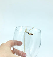 Dainty Pearl and Garnet Necklace