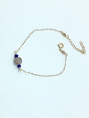 Dainty Aquamarine and Lapis Lazuli Bracelet