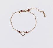 Garnet Heart Bracelet