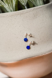 Dainty Lapis Lazuli Stud Earring