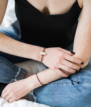 Garnet and White Druzy Bracelet