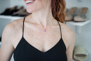 Amethyst Teardrop and Herkimer Diamond Necklace