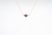 Purple Agate and Zircon Necklace