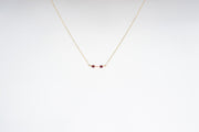 Dainty Pearl and Garnet Necklace