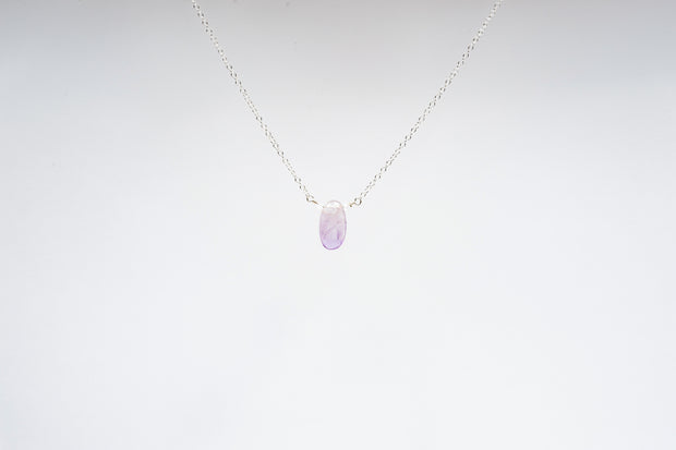 Amethyst Teardrop and Herkimer Diamond Necklace