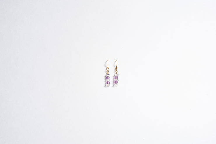 Herkimer Diamond and Gemstone Earring