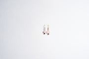 Rose Quartz Garnet Dangle Earring