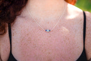 Dainty Aquamarine and Lapis Lazuli Necklace